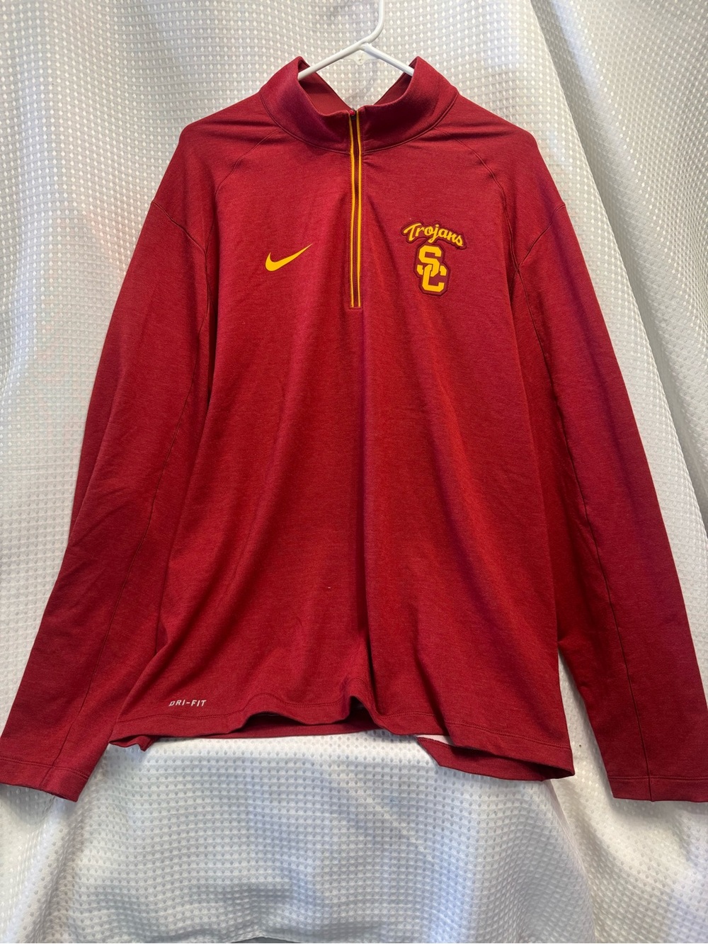 Nike Men's Trojan Cardinal 1/4 Zip Pullover with Gold Accents